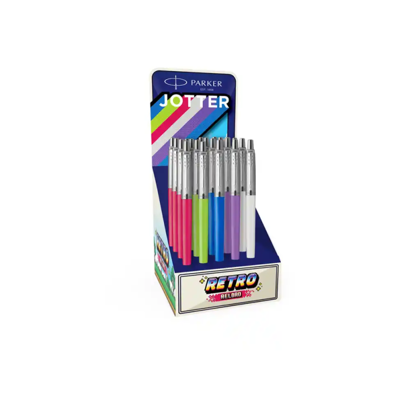 Boligrafo parker jotter original 90 aniversario expositor de 20 unidades colores surtidos