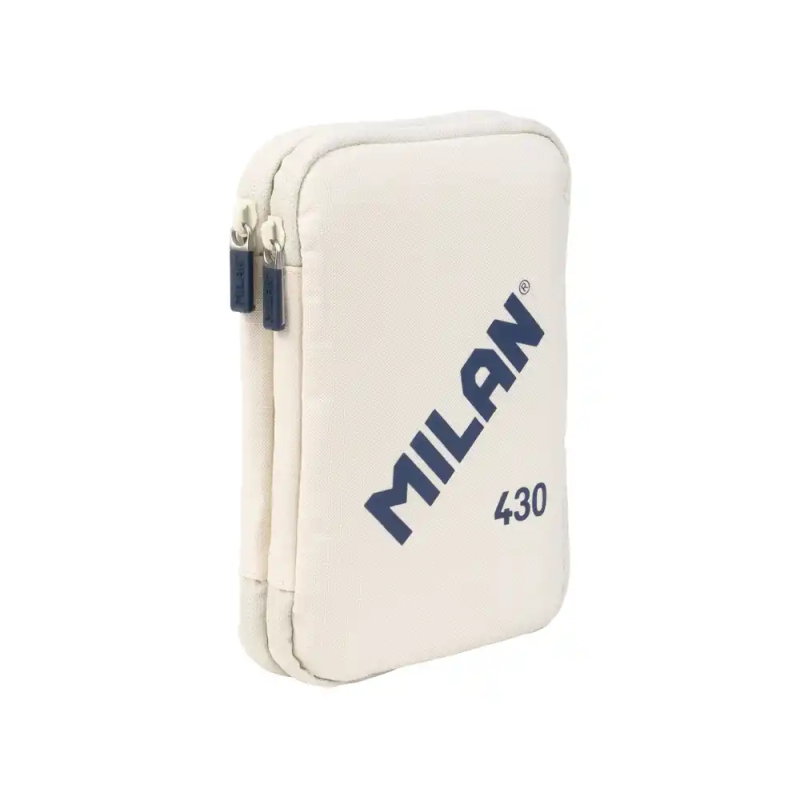Plumier escolar milan 430 since 1918 doble con accesorios color beig 195x50x130 mm