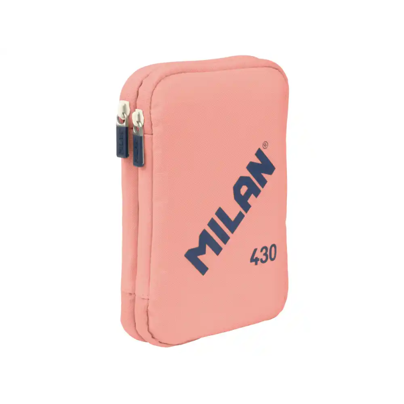 Plumier escolar milan 430 since 1918 doble con accesorios color rosa 195x50x130 mm