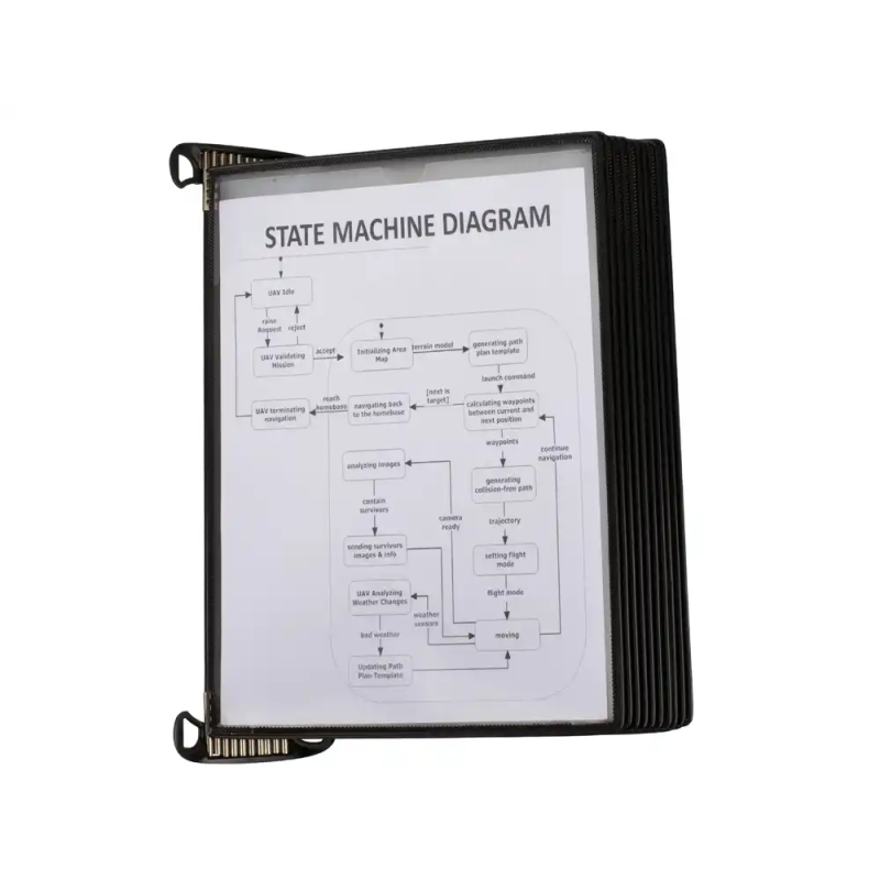 Portacatalogo de pared djois pro con 10 fundas a4 polipropileno easy load color negro 355x430x170 mm