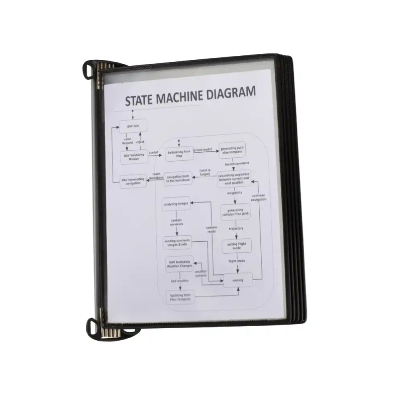 Portacatalogo de pared djois pro con 5 fundas a4 polipropileno easy load color negro 355x390x170 mm