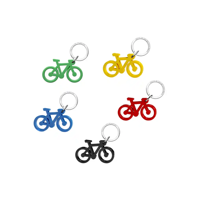 Llavero bicicleta acrilico reciclado pack de 5 unidades colores surtidos