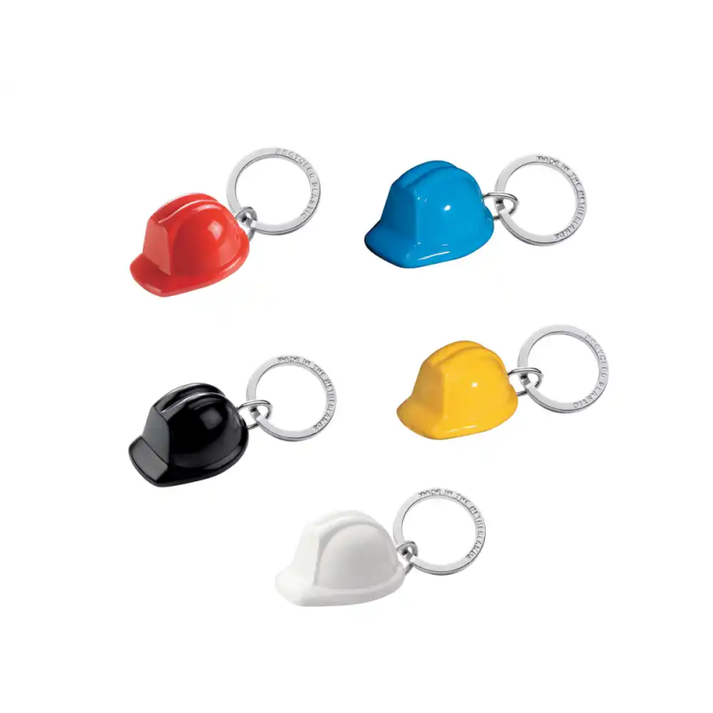 Llavero casco de seguridad acrilico reciclado pack de 5 unidades colores surtidos