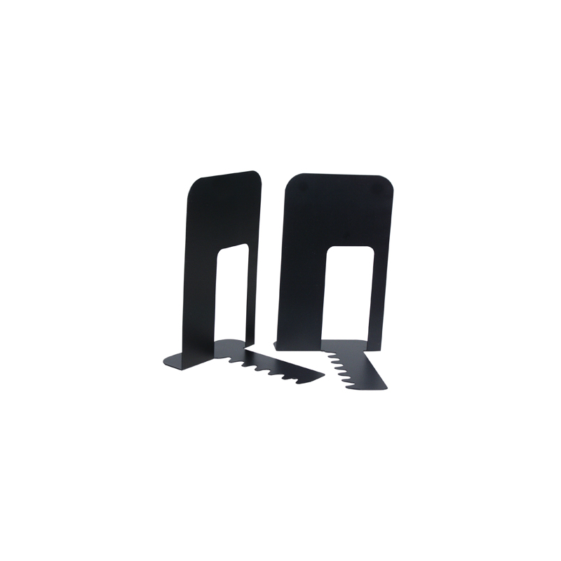 Apoyalibros metalico q-connect kf00837 negro juego de 2 165x127x165mm