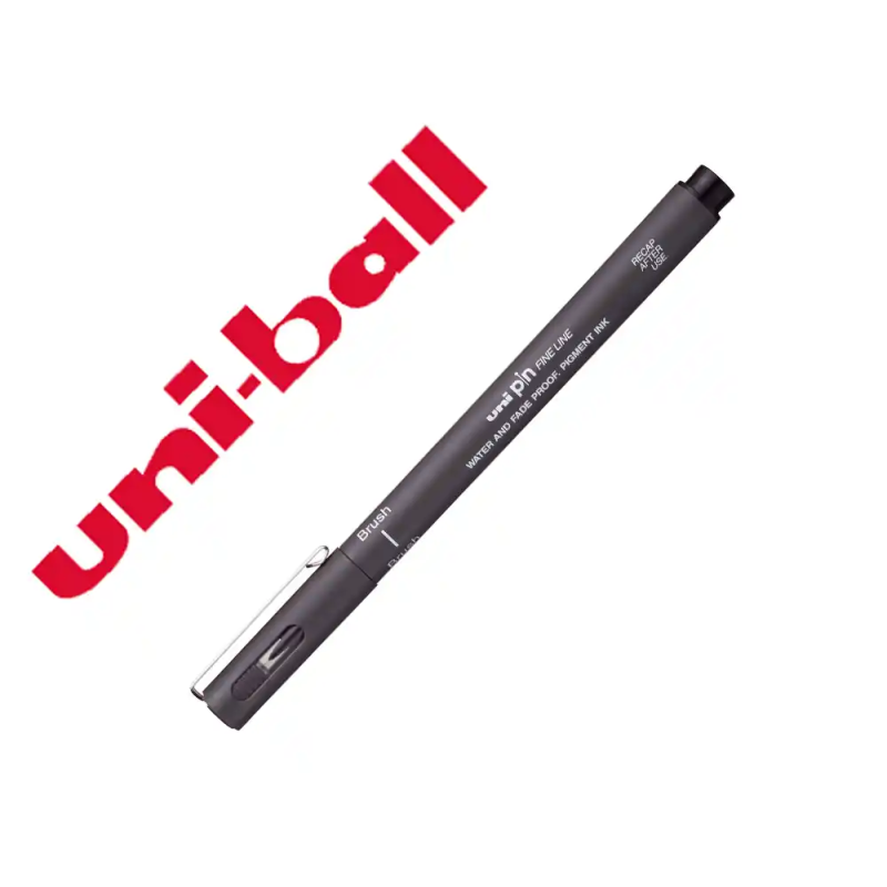 Rotulador uniball pin br-200 punta de pincel fino gris oscuro