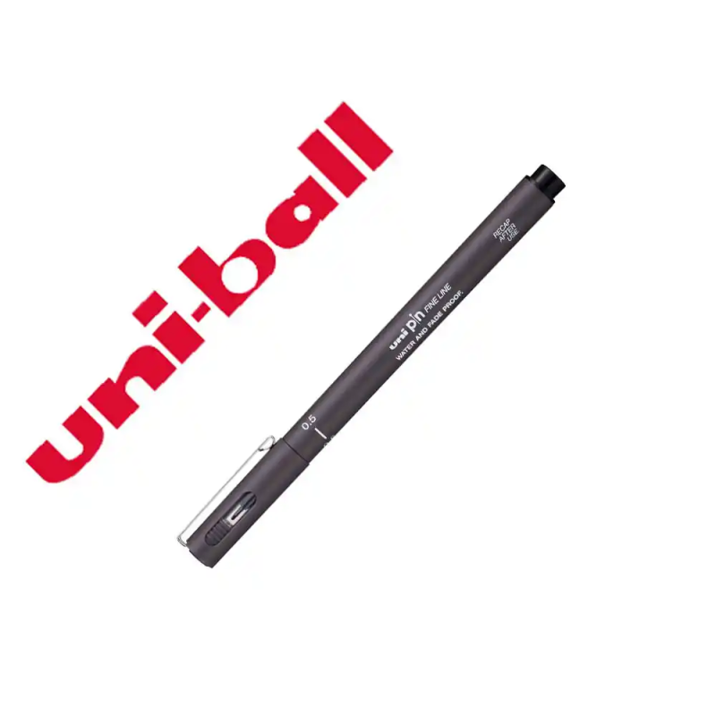 Rotulador uniball pin calibrado micrometrico 0,5 mm color gris oscuro