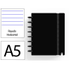 Cuaderno ingeniox foam a5 80h rayado horizontal negro