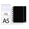 Cuaderno ingeniox foam a5 80h rayado horizontal negro