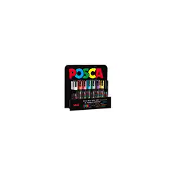 Rotulador uni posca pc-5m/3d marcador de pintura punta conica 1,8-2,5 mm expositor de 36 unidades colores