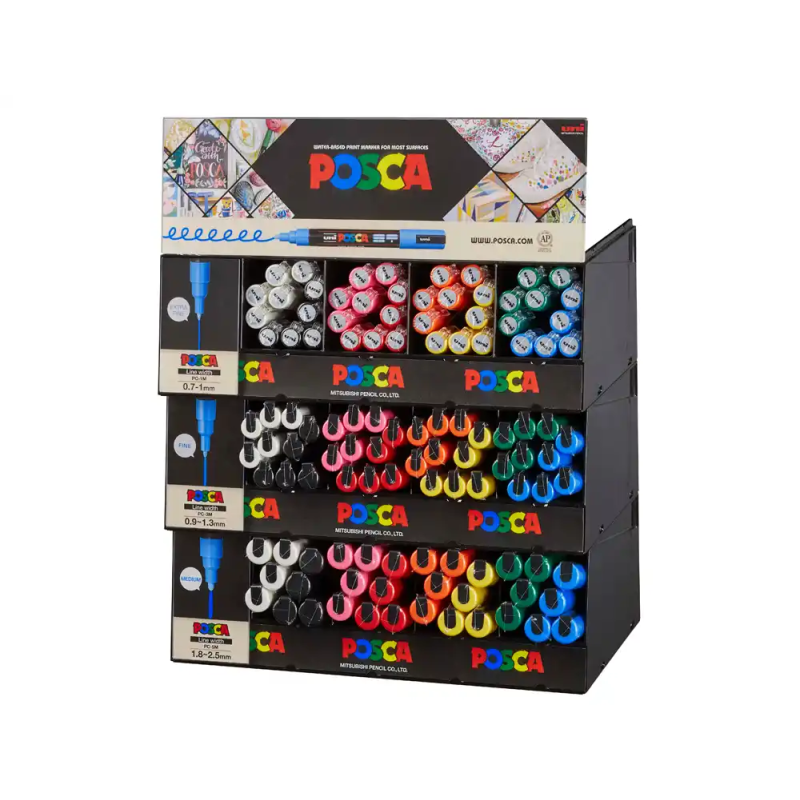 Expositor sobremesa modular rotulador uni posca marcador de pintura pc-1m/pc-3m/pc-5m 112 unidades colores surtidos