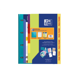 Carpeta con recambio oxford ebinder l&g vivos din a4+ 4 anillas 35 mm recambio 80 h cuadro 5 mm + juego 5