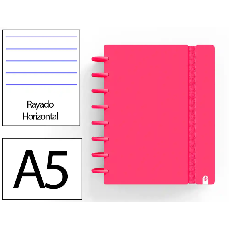 Cuaderno ingeniox foam a5 80h rayado horizontal rojo