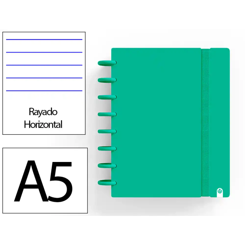 Cuaderno ingeniox foam a5 80h rayado horizontal verde