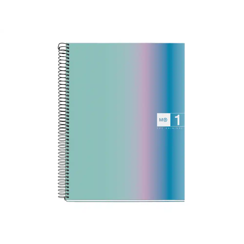 Cuaderno espiral miquelrius din a4 80 hojas 90 gr cuadro 5 mm tapa forrada aurora santorini