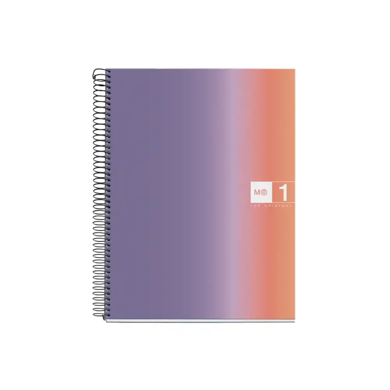 Cuaderno espiral miquelrius din a4 80 hojas 90 gr cuadro 5 mm tapa forrada aurora provence