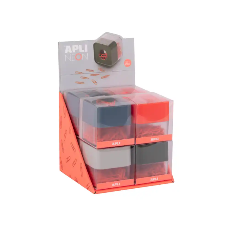 Portaclips apli neon expositor de 8 unidades colores surtidos