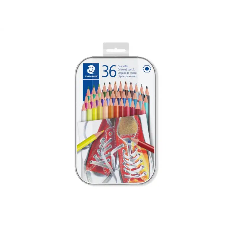 Lapices de colores staedtler caja metalica de 36 unidades colores surtidos