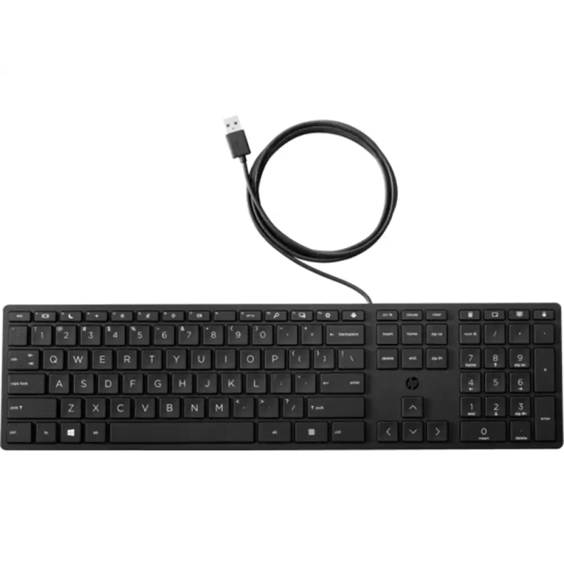 Teclado hp 320k qwerty con cable color negro