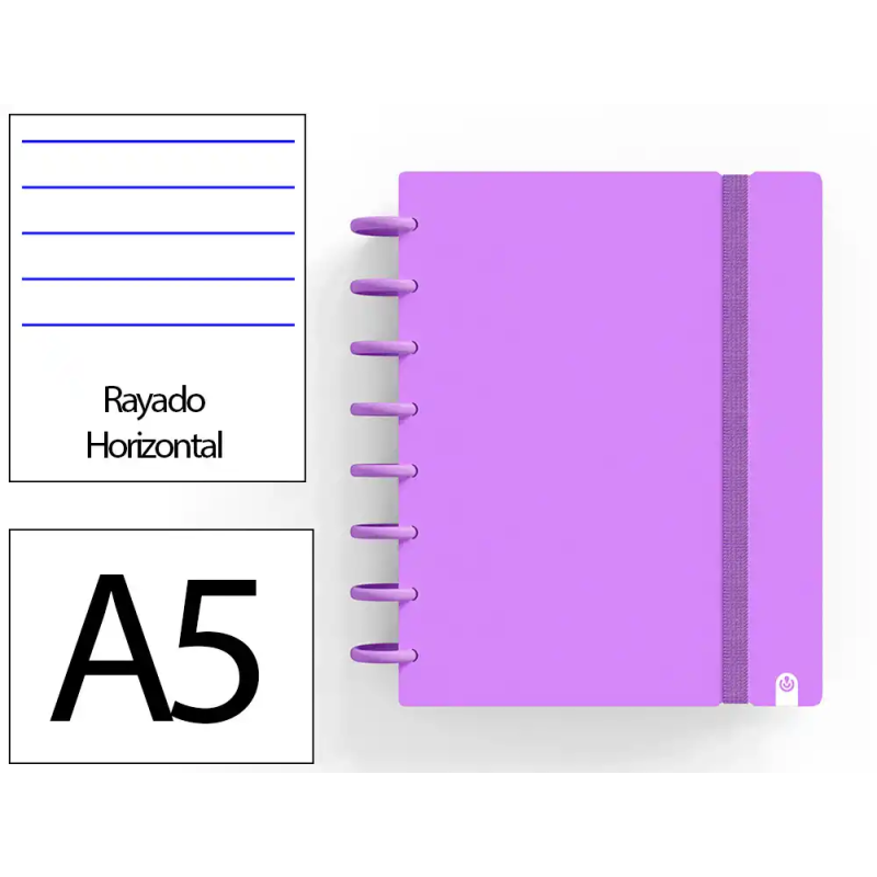 Cuaderno ingeniox foam a5 80h rayado horizontal violeta