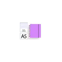 Cuaderno ingeniox foam a5 80h rayado horizontal violeta