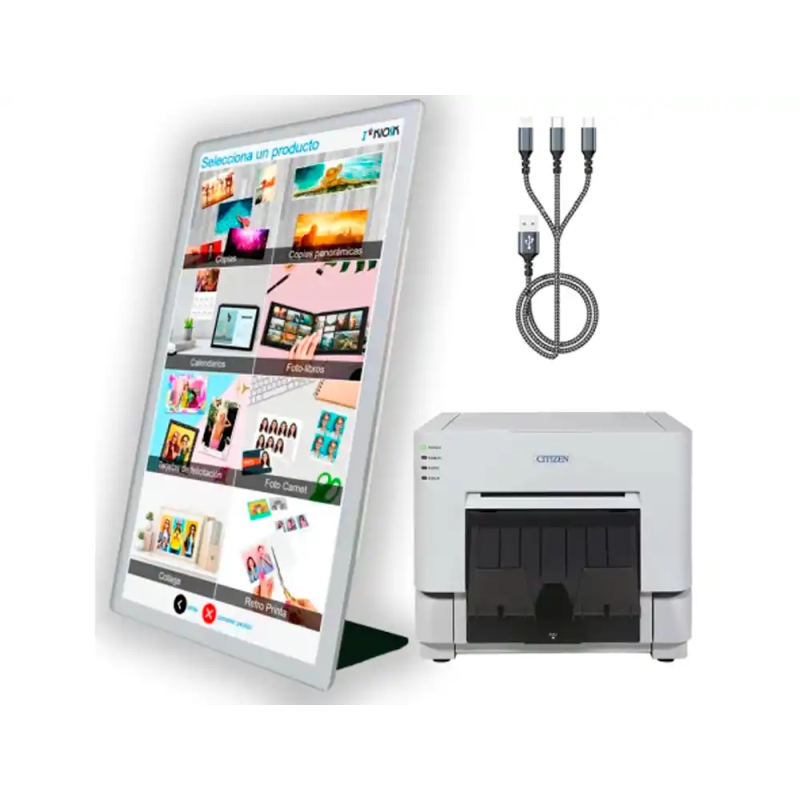 Kiosko fotografico creative all in one 24/' + software i kiosk standard + impresora fotografica citizen cy-02