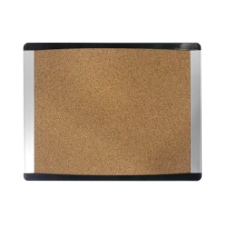 Pizarra corcho bi-office inka reciclado marco de aluminio y laterales plastico negro 280x216 mm