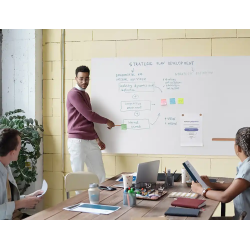 Pizarra blanca bi-office loop magnetica acero lacado sin marco 180x100 cm