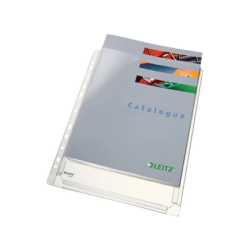 Funda multitaladro leitz con fuelle din a4 con refuerzo 170 mc cristal pack de 10 unidades