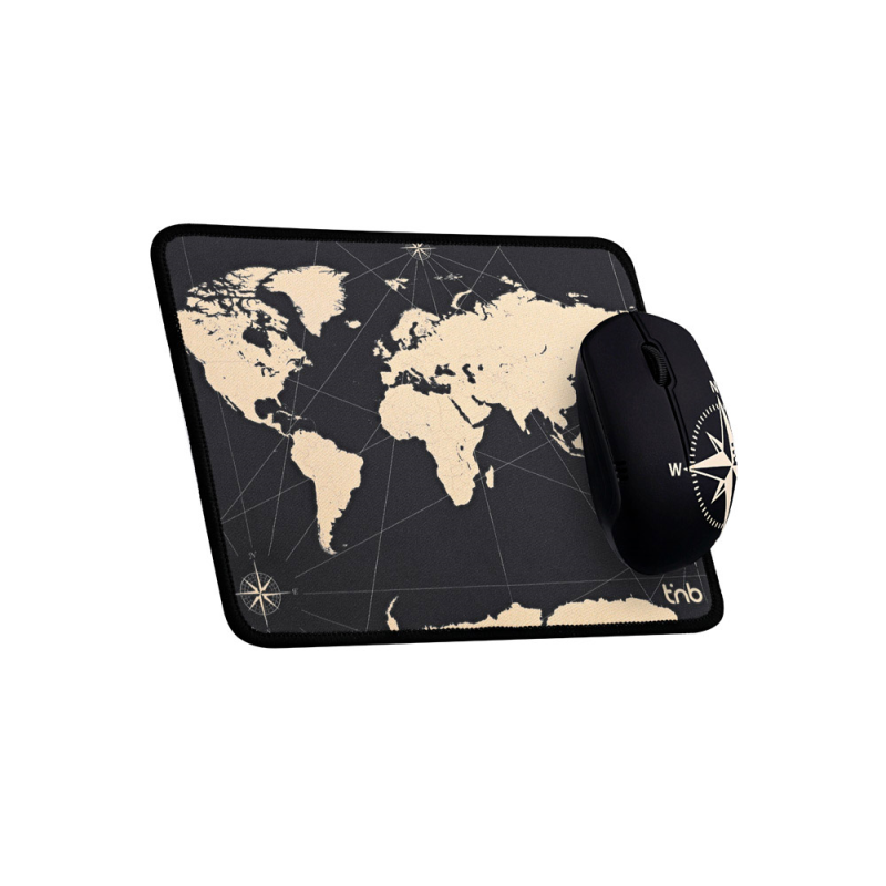 Alfombrilla de raton + raton inalambrico tnb travel optico 1600 dpi