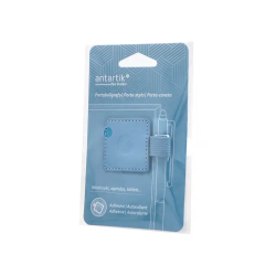 Portaboligrafo autoadhesivo antartik para cuaderno note con elastico hasta 15 mm grosor 1 mm azul claro 40x40