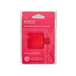 Portaboligrafo autoadhesivo antartik para cuaderno note con elastico hasta 15 mm grosor 1mm fucsia 40x40 mm