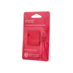 Portaboligrafo autoadhesivo antartik para cuaderno note con elastico hasta 15 mm grosor 1mm fucsia 40x40 mm