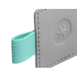 Portaboligrafo autoadhesivo antartik para cuaderno note con elastico hasta 15 mm grosor 1mm gris y turquesa