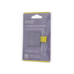 Portaboligrafo autoadhesivo antartik para cuaderno note con elastico hasta 15 mm grosor 1mm morado y amarillo