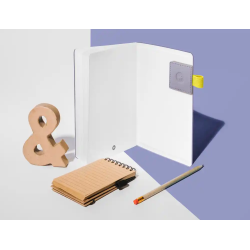 Portaboligrafo autoadhesivo antartik para cuaderno note con elastico hasta 15 mm grosor 1mm morado y amarillo