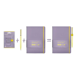 Portaboligrafo autoadhesivo antartik para cuaderno note con elastico hasta 15 mm grosor 1mm morado y amarillo