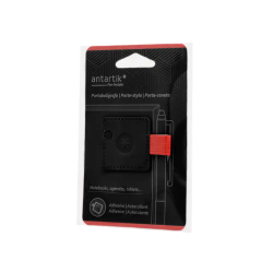 Portaboligrafo autoadhesivo antartik para cuaderno note con elastico hasta 15 mm grosor 1mm negro y rojo