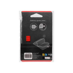 Portaboligrafo autoadhesivo antartik para cuaderno note con elastico hasta 15 mm grosor 1mm negro y rojo