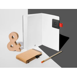 Portaboligrafo autoadhesivo antartik para cuaderno note con elastico hasta 15 mm grosor 1mm negro y rojo