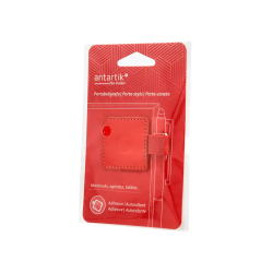 Portaboligrafo autoadhesivo antartik para cuaderno note con elastico hasta 15 mm grosor 1mm rojo 40x40 mm