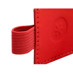 Portaboligrafo autoadhesivo antartik para cuaderno note con elastico hasta 15 mm grosor 1mm rojo 40x40 mm