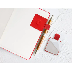 Portaboligrafo autoadhesivo antartik para cuaderno note con elastico hasta 15 mm grosor 1mm rojo 40x40 mm