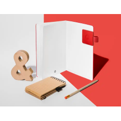 Portaboligrafo autoadhesivo antartik para cuaderno note con elastico hasta 15 mm grosor 1mm rojo 40x40 mm