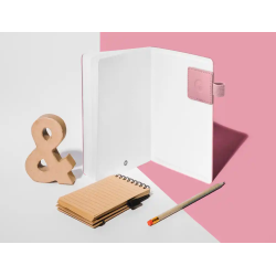 Portaboligrafo autoadhesivo antartik para cuaderno note con elastico hasta 15 mm grosor 1mm rosa 40x40 mm