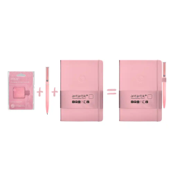 Portaboligrafo autoadhesivo antartik para cuaderno note con elastico hasta 15 mm grosor 1mm rosa 40x40 mm