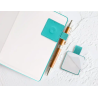 Portaboligrafo autoadhesivo antartik para cuaderno note con elastico hasta 15 mm grosor 1mm turquesa 40x40