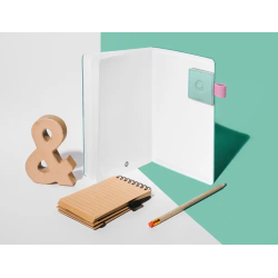 Portaboligrafo autoadhesivo antartik para cuaderno note con elastico hasta 15 mm grosor 1mm turquesa y rosa