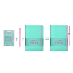 Portaboligrafo autoadhesivo antartik para cuaderno note con elastico hasta 15 mm grosor 1mm turquesa y rosa