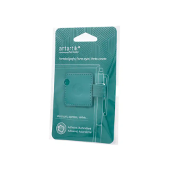 Portaboligrafo autoadhesivo antartik para cuaderno note con elastico hasta 15 mm grosor 1mm verde aguamarina