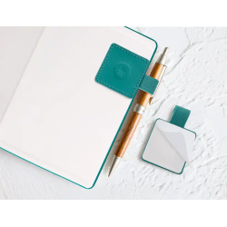 Portaboligrafo autoadhesivo antartik para cuaderno note con elastico hasta 15 mm grosor 1mm verde aguamarina